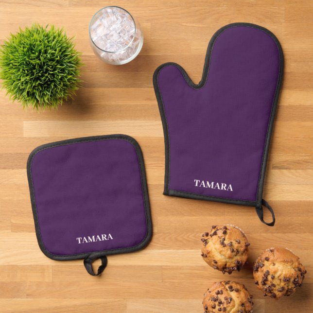 Spooky Colours - Purple Oven Mitt Pot Holder Set (Top Down)