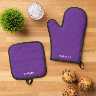 Spooky Colours - Purple Oven Mitt Pot Holder Set