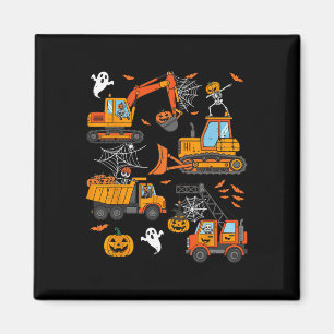 Spooky Construction Trucks Toddler Boys Halloween Magnet