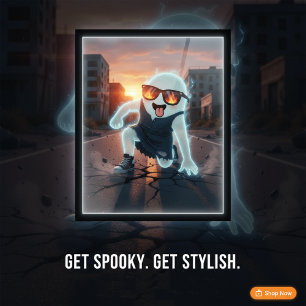 Spooky Cool Ghost Fun & Cute Halloween Poster