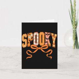 Spooky Coquette Girly Pumpkin Ghost Funny Card