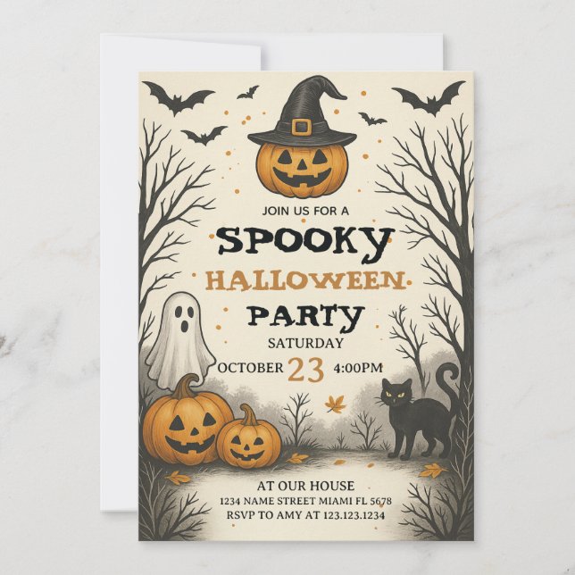 Spooky Costume Bash Halloween Party Invitation (Front)