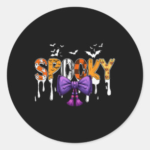 Spooky Costume Bow Tie Colourful Costume Halloween Classic Round Sticker