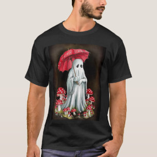 Spooky Cottagecore Ghost - Halloween Mushroom Deli T-Shirt