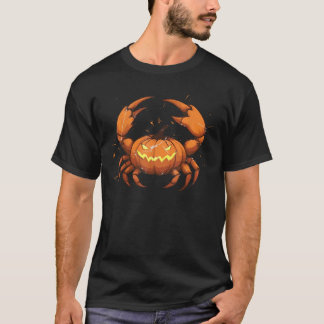 Spooky Crab Pumpkin Cute Easy Lazy Animal Hallowee T-Shirt