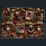 Spooky Creepy Clown Zombie Abandoned Carnival Large Gift Bag<br><div class="desc">Here is some ai art depicting some creepy scary clowns with sharp teeth at abandoned carnivals birthday or Halloween party gift bag.</div>