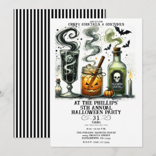 Spooky Creepy Cute Cocktails Halloween Party Invitation