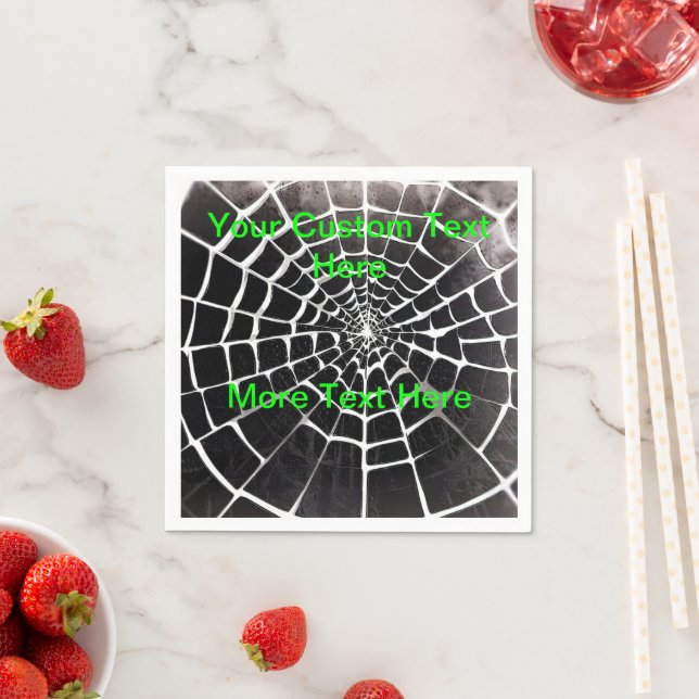 Spooky Creepy Spiderweb Pattern Halloween Custom Napkin (Insitu)