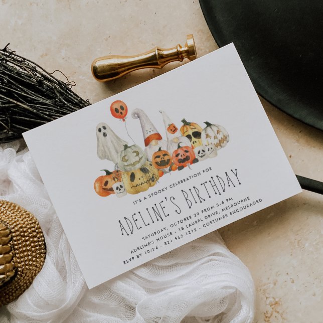 Spooky Crew Kids Halloween Birthday Party Invitation (Creator Uploaded)