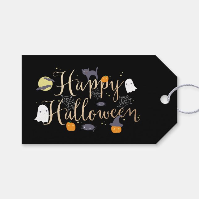 Spooky Critters Halloween Gift Tags (Front (Horizontal))