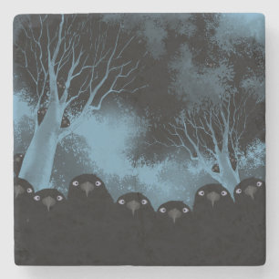 Spooky Crows Stone Coaster