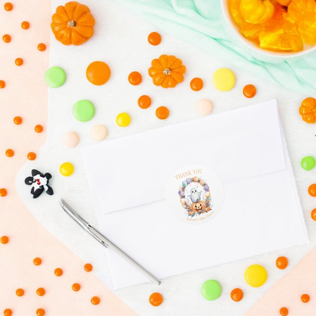 Spooky Cute Baby Shower  Classic Round Sticker (Creator Uploaded)