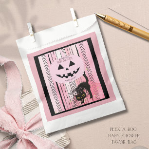 Spooky-Cute Baby Shower Favour Bag with Black Cat