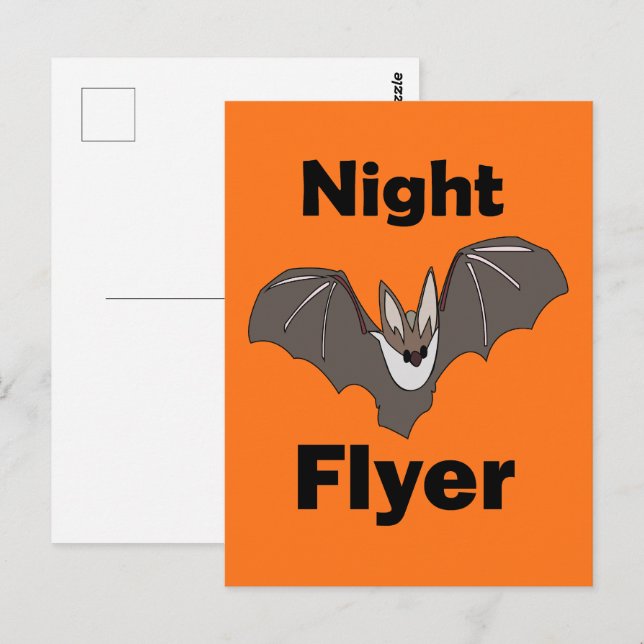 Spooky Cute Bat Night Flyer Postcard (Front/Back)
