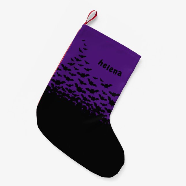 Spooky Cute Bat Small Christmas Stocking (Front (Hanging))