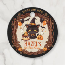 Spooky Cute Black Cat Halloween Witch 1st Boo-Day