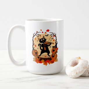 Spooky Cute Black Cat Playing Violin T-Shirt Coffee Mug