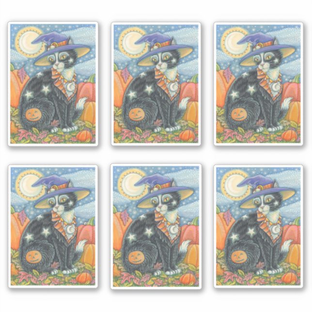 SPOOKY CUTE BLACK CAT WITCH HALLOWEEN MAGIC KITTEN (Front)