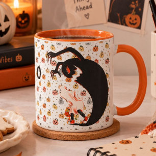 Spooky Cute Black Shadow Ghost Mug Halloween MUG