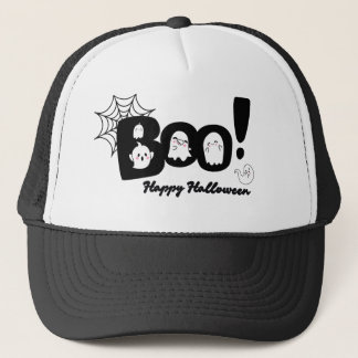 Spooky Cute "Boo!" Halloween Ghost Cap