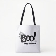 Spooky Cute "Boo!" Halloween Ghost Tote Bag