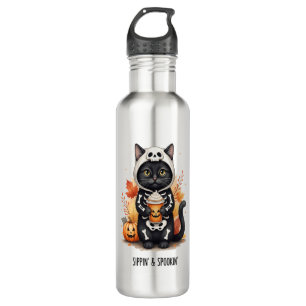 Spooky Cute Cat Halloween 710 Ml Water Bottle