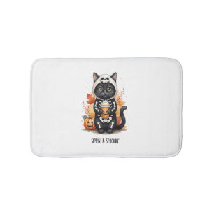 Spooky Cute Cat Halloween Bath Mat
