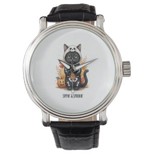 Spooky Cute Cat Halloween Watch