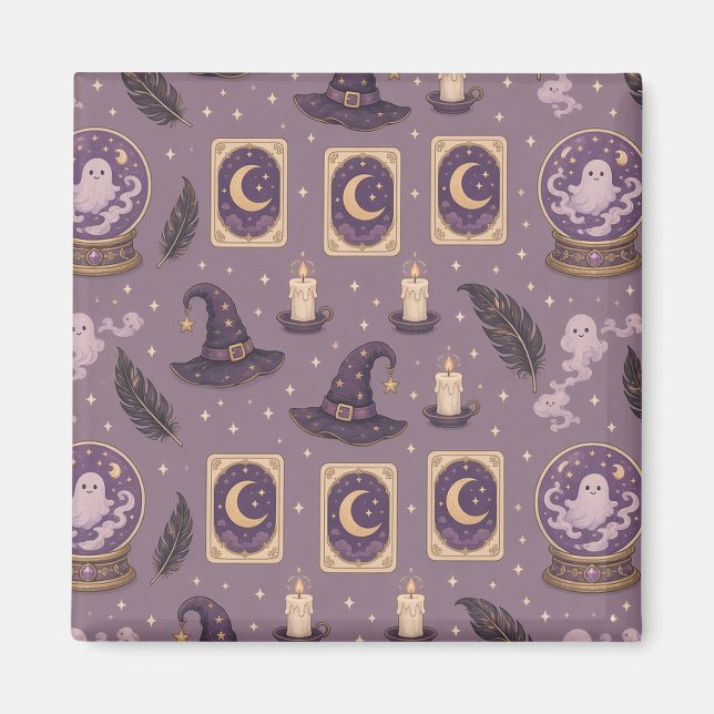 Spooky Cute Crystal Balls Square Magnet (Front)