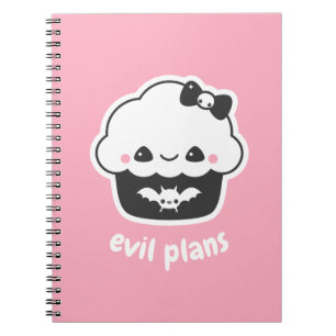 Spooky Cute Evil Plans Cupcake Notebook