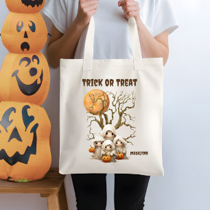 Spooky Cute Ghost  Family Trick or Treat  Tote Bag