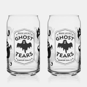Spooky Cute Ghost for Fall Coffee & Iced Drinks Can Glass