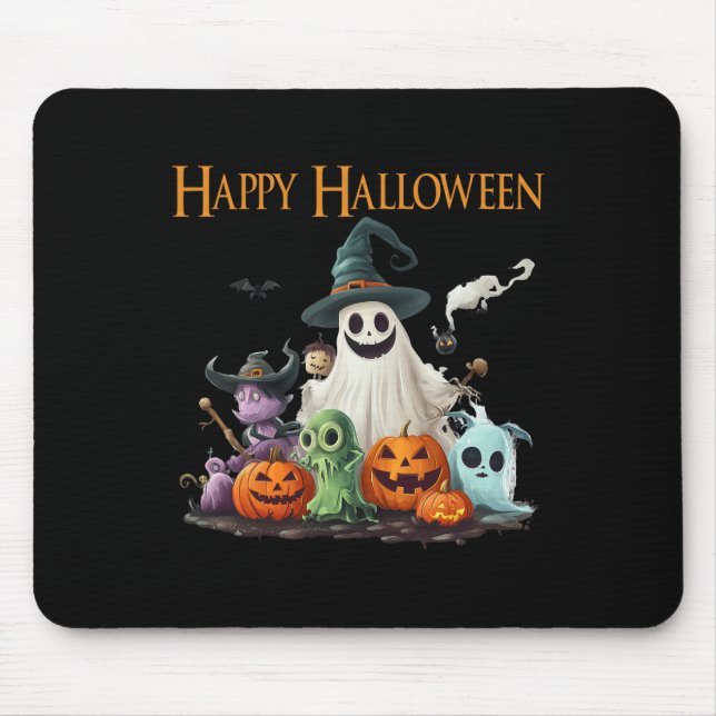 Spooky Cute Ghost Halloween Costume Happy Hallowee Mouse Mat (Front)