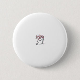Spooky Cute Ghost Vintage Halloween Shirt Design_1 6 Cm Round Badge