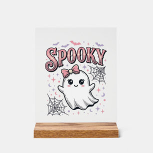 Spooky Cute Ghost Vintage Halloween Shirt Design_1 Acrylic Sign