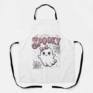 Spooky Cute Ghost Vintage Halloween Shirt Design_1 Apron