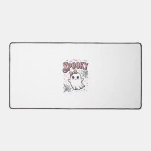 Spooky Cute Ghost Vintage Halloween Shirt Design_1 Desk Mat