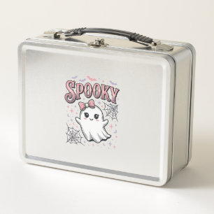 Spooky Cute Ghost Vintage Halloween Shirt Design_1 Metal Lunch Box