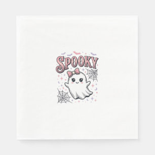 Spooky Cute Ghost Vintage Halloween Shirt Design_1 Napkin