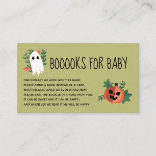 Spooky Cute Green Books For Baby Enclosure Card