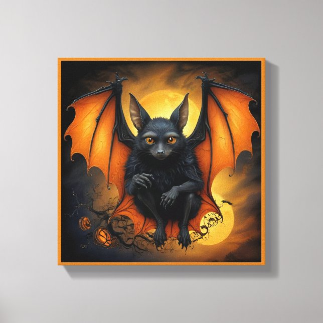 Spooky cute Halloween bat in Disguise Canvas Print (Front)
