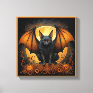 Spooky cute Halloween bat in Disguise Canvas Print