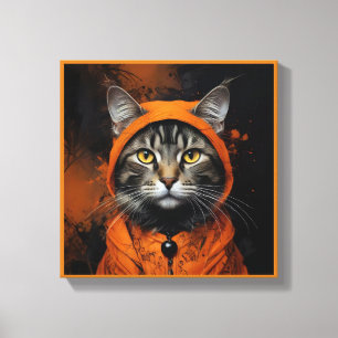 Spooky cute Halloween cat in Disguise Canvas Print