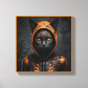 Spooky cute Halloween cat in Disguise Canvas Print
