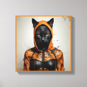 Spooky cute Halloween cat in Disguise Canvas Print