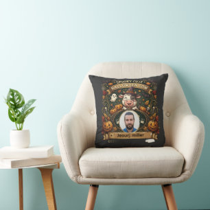 Spooky Cute Halloween Cow Personalised Party Suite Cushion