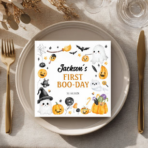 Spooky Cute Halloween Ghost Birthday Party Napkins