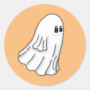 Spooky & Cute Halloween Ghost Classic Round Sticker