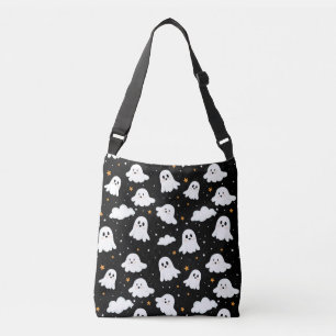 Spooky Cute Halloween Ghost Cloudy Star Sky Crossbody Bag