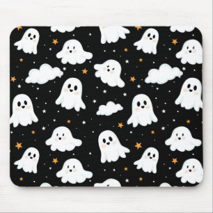 Spooky Cute Halloween Ghost Cloudy Star Sky Mouse Mat